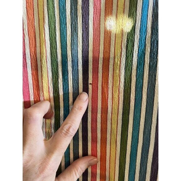 Vtg 70's Ethnic Bohemian Hippy Rainbow Stripe Dress Small Flaw Pls Read. Q - Picture 6 of 10